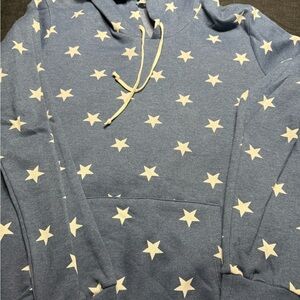 Alternative Blue and White Star Patterned Sweatshirt